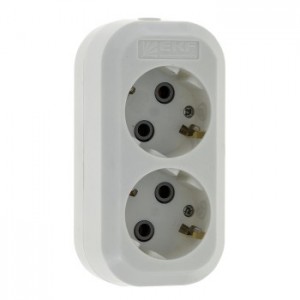 Колодка Эксперт 2 гнезда 16А/3,5кВт c заземлением EKF