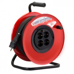 Удлинитель на катушке Гефест 2.0 4 гнезда 40м с заземлением и предохранителем КГ 3*2,5 16А/3,5кВт PROxima