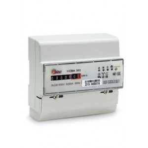 Счетчик НЕВА 303 0.5ТO 3ф 1-7,5А на DIN-рейку механика (уп/30шт) без поверки, без гарантии.