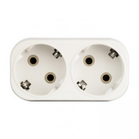 Разветвитель 2 гнезда с заземлением плоский 16А 250B