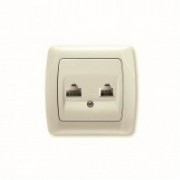 Розетка комп.+тел. RJ-45+RJ-11 С/П крем VIKO Carmen (уп/12/120шт)