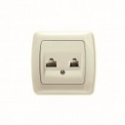 Розетка комп.+тел. RJ-45+RJ-11 С/П крем VIKO Carmen (уп/12/120шт)