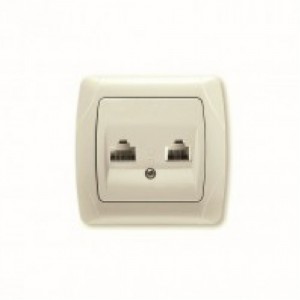 Розетка комп.+тел. RJ-45+RJ-11 С/П крем VIKO Carmen (уп/12/120шт)