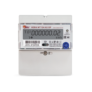 Счетчик НЕВА МТ 124 AS OP 1ф 5-60А м/т на DIN-рейку ЖКИ (уп/45шт) без поверки, без гарантии