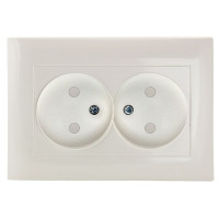 Милан Розетка 2-местная без заземления 10А белая с защ. штор. EKF Simple Милан Розетка 2-местная без заземления 10А белая с защ. штор. EKF Simple