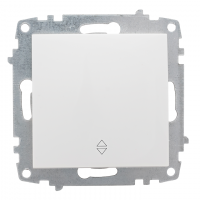 Милан Выключатель проходной 1-клавишный 10А белый EKF Simple