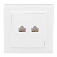 Розетка RJ-45+Phone СП Минск белая EKF (уп/10/100шт) Розетка RJ-45+Phone СП Минск белая EKF (уп/10/100шт)