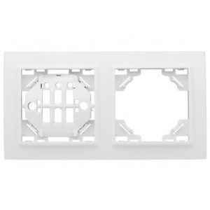 Рамка 2-местная горизонтальная Минск белая EKF (уп/15/300шт)