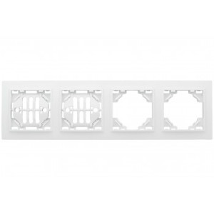 Рамка 4-местная горизонтальная Минск белая EKF (уп/25/200шт)