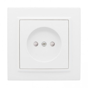 Розетка 1-местная СП б/з Минск 10 А, с защ. штор., белая EKF (уп/10/200шт)