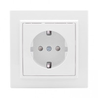 Розетка 1-местная СП с/з Минск 16А белая с защ. штор. EKF (уп/10/200шт)