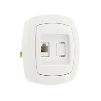 Париж Розетка RJ-45 1-местная 1A 120В белая EKF