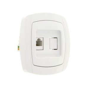 Париж Розетка RJ-45 1-местная 1A 120В белая EKF