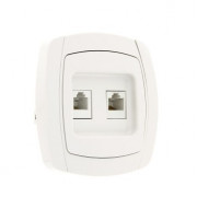 Париж Розетка RJ-45+Phone 1A 120В белая EKF