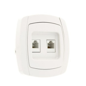 Париж Розетка RJ-45+Phone 1A 120В белая EKF