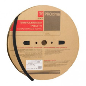 Трубка ТУТнг 12/6 черная (уп/100м) EKF