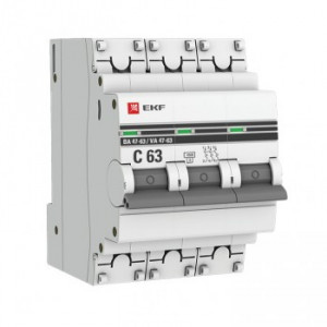 Автоматический выключатель ВА 47-63, 3P 25А (C) 4,5kA EKF PROxima