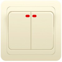 Выключатель 2кл инд. с/у 10А 250В крем Classic 2123 POWERMAN (уп/10/200шт)