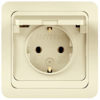 Розетка с крышкой 1м с/у 16А 250В крем Classic 2029 POWERMAN (уп/10/100шт)