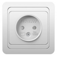 Розетка 1м с/у с з/щ 16А 250В белый Classic 2022Х POWERMAN (уп/10/200шт)