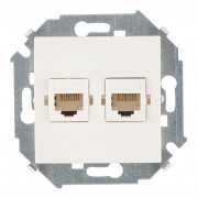 Розетка компьютерная двойная RJ - 45 кат. 5е, слоновая кость (20 шт.) , S15, SIMON