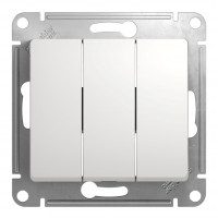 GLOSSA 3-клавишный ВЫКЛЮЧАТЕЛЬ, сх.1+1+1, 10АХ, механизм, БЕЛЫЙ