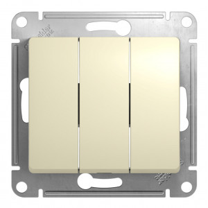 GLOSSA 3-клавишный ВЫКЛЮЧАТЕЛЬ, сх.1+1+1, 10АХ, механизм, БЕЖЕВЫЙ