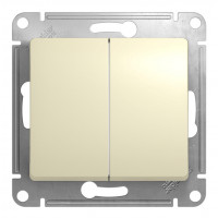 GLOSSA 2-клавишный ВЫКЛЮЧАТЕЛЬ, сх.5, 10АХ, механизм, БЕЖЕВЫЙ