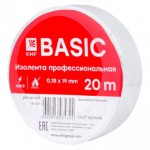 Изолента, класс А (профессиональная), 0.18х19мм, 20 метров, белая EKF