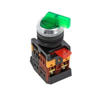 Переключатель ANLC-22 2P зеленый с подсветкой 220В NO+NC EKF