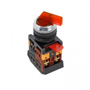 Переключатель ANLC-22 2P красный с подсветкой 220В NO+NC EKF