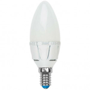 Лампа светодиодная Яркая LED-C37-7W/NW/E27/FR PLP01WH 4000К M Uniel (Россия)