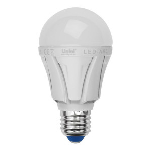 Лампа светодиодная Яркая LED-A60 10W/NW/E27/FR PLP01WH 4000K, 850 Лм TM Uniel (Россия)