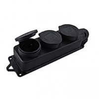 Роз. трехмест. с защит. крышками каучуковая 230В 2P+PE 16A IP44 (уп.12/к.72шт) EKF Роз. трехмест. с защит. крышками каучуковая 230В 2P+PE 16A IP44 (уп.12/к.72шт) EKF