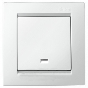 Кнопка клавишная с подсветкой (белая) Simon 15 (уп/20шт) 1591160-030