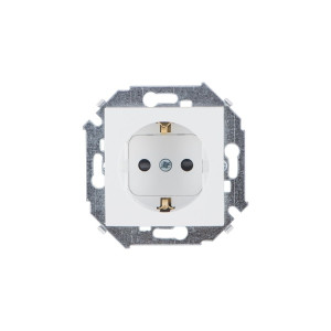 Розетка 1м c/з (белая) Simon 15 (уп/20шт) без рамки 1591432-030