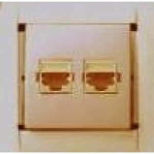 Розетка компьютерная 2м RJ-45 (м.шампань) Simon 34