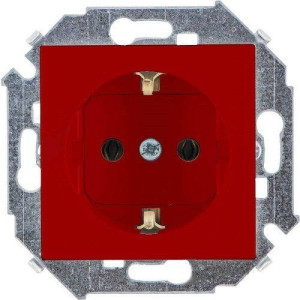 Розетка 1м c/з (красная) Simon 15 (уп/20шт) без рамки 1591432-037