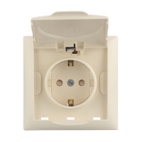 Розетка 1м с/з, с з/ш с крышкой (слоновая кость) Simon 34 34445-031