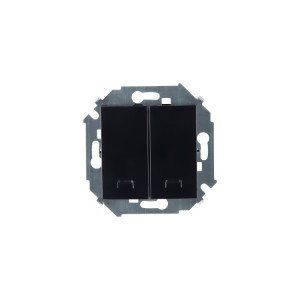 Выключатель 2кл. с подсветкой (черный) Simon 15 (уп/20шт) без рамки 1591392-032