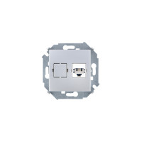 Розетка телефонная RJ-11 (алюминий) Simon 15 (уп/20шт) без рамки 1591480-033