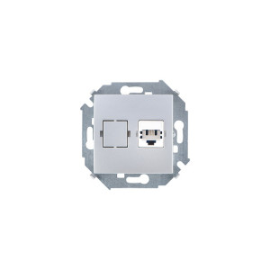 Розетка телефонная RJ-11 (алюминий) Simon 15 (уп/20шт) без рамки 1591480-033