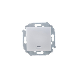 Выключатель 1кл. с подсветкой (алюминий) Simon 15 (уп/20шт) без рамки1591104-033