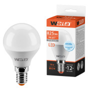 Лампа LED шар E14 10w 6500K 900Лм WOLTA 25W45GL10E14