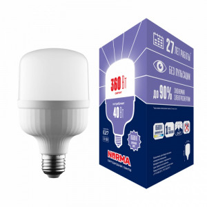 Лампа светодиодная LED-M80-40W/6500K/E27/FR/NR ТМ Volpe.