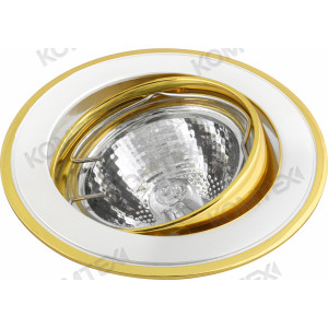 Светильник встраиваемый Corona 51 7 24 50W GU5,3 поворотный золото/никель/золото под литье Comtech (СКИДКА 50 %)