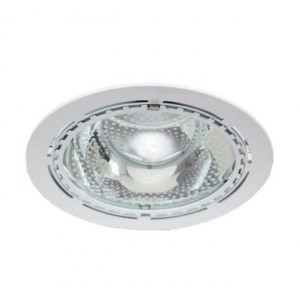 Светильник Down light 226 01 01 2х26W E27 круглый встр. со стеклом под комп. люмин. лампу с ПРА белый