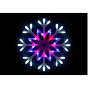 ULD-H4040-048/DTA MULTI IP20 SNOWFLAKE Фигура светодиодная Снежинка , 40х40см. Подвесная. 48 светодиодов. Красный, синий, белый свет. Провод прозрачный. TM Uniel.