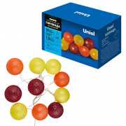 ULD-S0135-010/STB/2AA WARM WHITE IP20 TANGLES-3 Гирлянда светодиодная «Клубки-3» на батарейках 2AA (не в/к), 1,35м. 10 светодиодов. Теплый белый свет. Провод прозрачный. TM Uniel