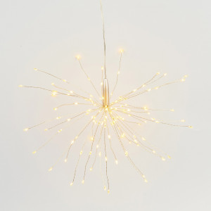 ULD-H3030-150/DTA/3AA/RC WARM WHITE IP20 FIREWORKS Фигура светодиодная «Фейерверк» на батарейках 3AA (не в/к), 30х30см. Подвесная. 150 светодиодов. Теплый белый свет. Пульт ДУ (в/к). Провод прозрачный. TM Uniel